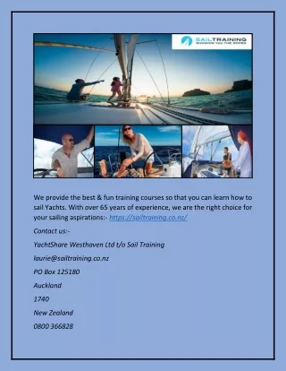 Boat Training Courses in New Zealand | Sailtraining.co.nz