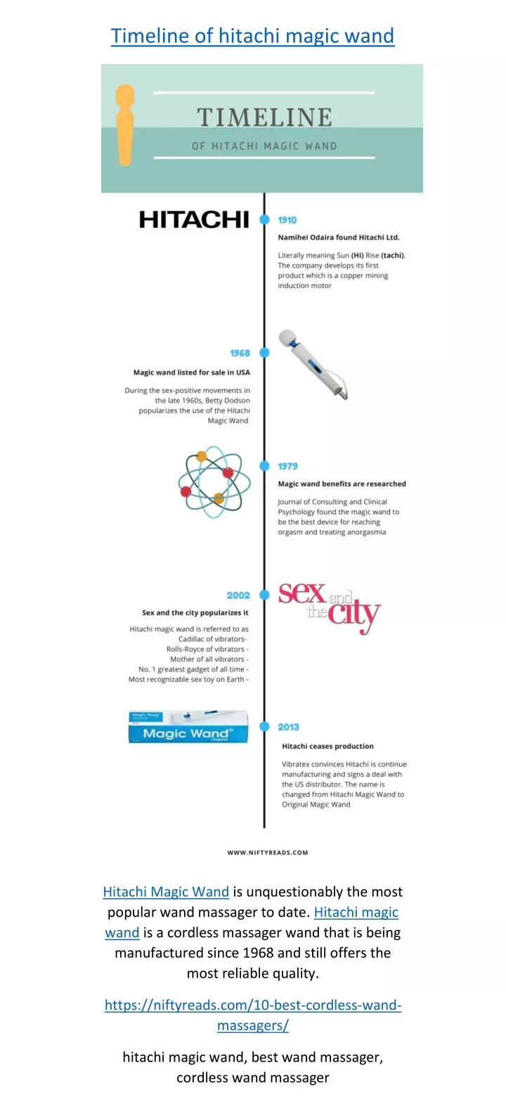 timeline of hitachi magic wand