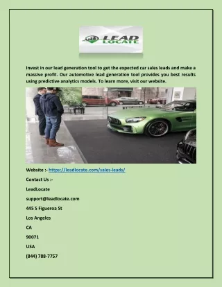 Car Sales Prospecting - Leadlocate.com