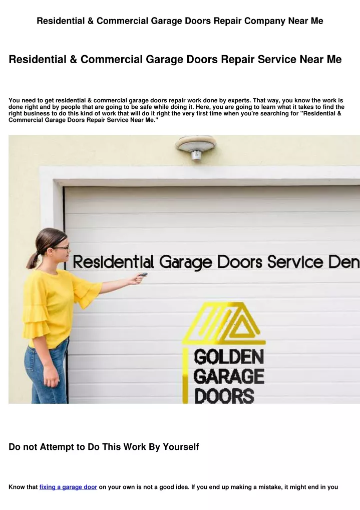 residential commercial garage doors repair