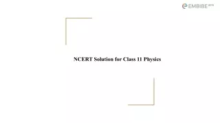 NCERT solutions for class 11 physics