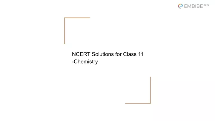 ncert solutions for class 11 chemistry
