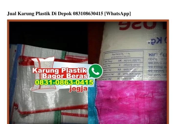 jual karung plastik di depok 083108630415 whatsapp