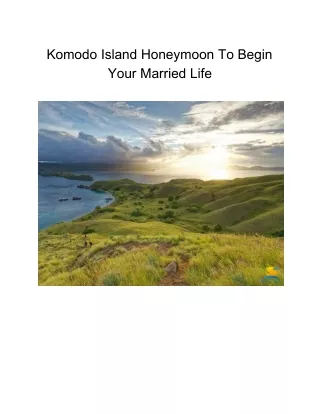 Komodo island Honeymoon