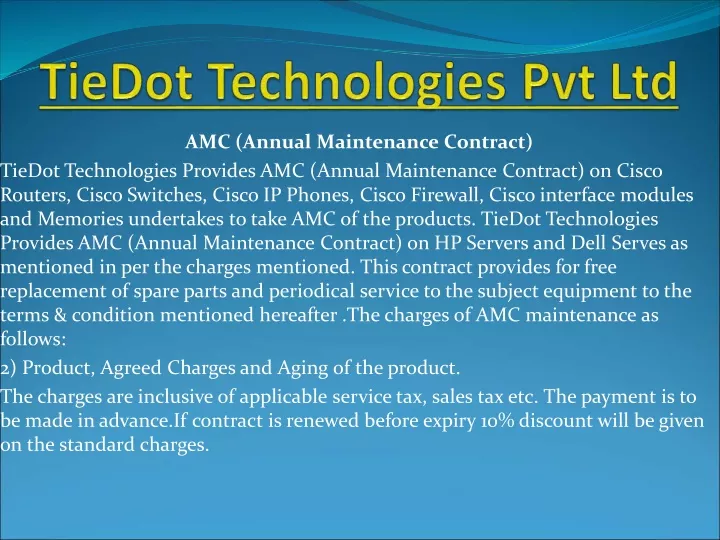 amc annual maintenance contract