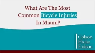 What Are The Most Common Bicycle Injuries In Miami?