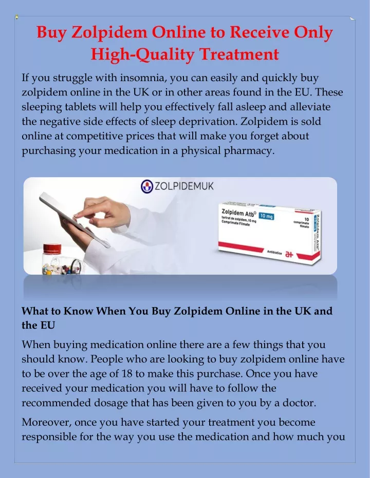 buy zolpidem online to receive only high quality