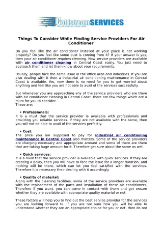 Things To Consider While Finding Service Providers For Air Conditioner