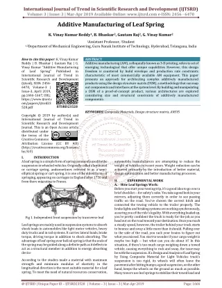 Additive Manufacturing of Leaf Spring