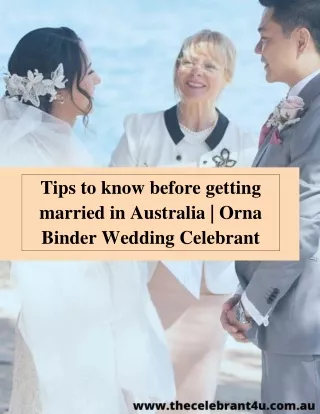 Tips to know before getting married in Australia | Orna Binder Wedding Celebrant