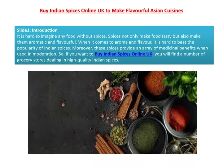 buy indian spices online uk to make flavourful asian cuisines