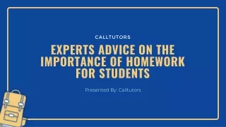 Experts Advice On The Importance Of Homework For Students