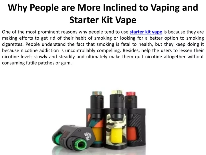 why people are more inclined to vaping