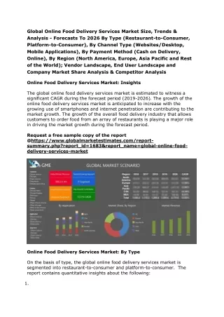 Global Online Food Delivery Services Market Size, Trends & Analysis - Forecasts To 2026