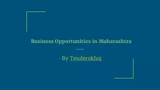 Business Opportunities in Maharashtra