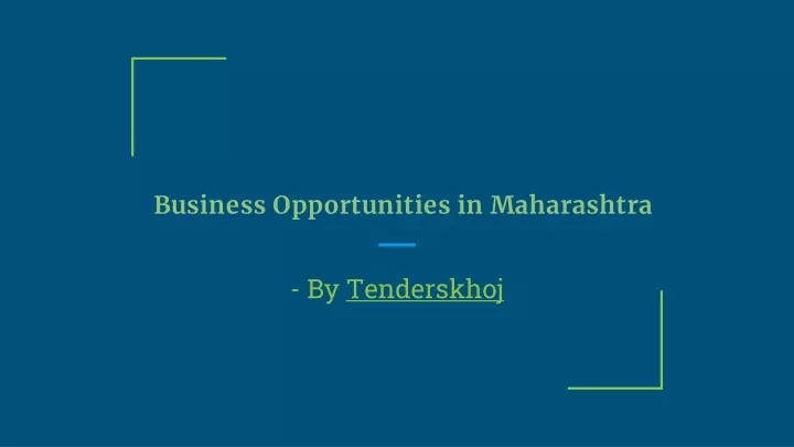 business opportunities in maharashtra