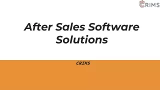 After Sales Software Solutions