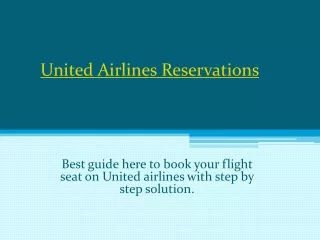 United Airlines Reservations :  1(888)203-7505 | Flight Booking