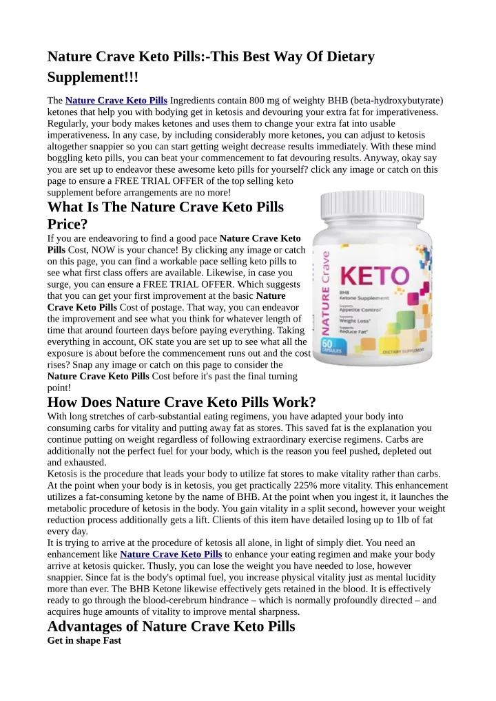 nature crave keto pills this best way of dietary