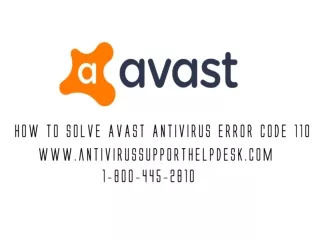 How to Solve AVAST Antivirus Error Code 110