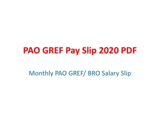 PAO GREF Pay Slip PDF - Monthly PAO GREF/ BRO Salary Slip & GPF Details Download Free