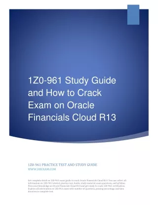 1Z0-961 Study Guide and How to Crack Exam on Oracle Financials Cloud R13