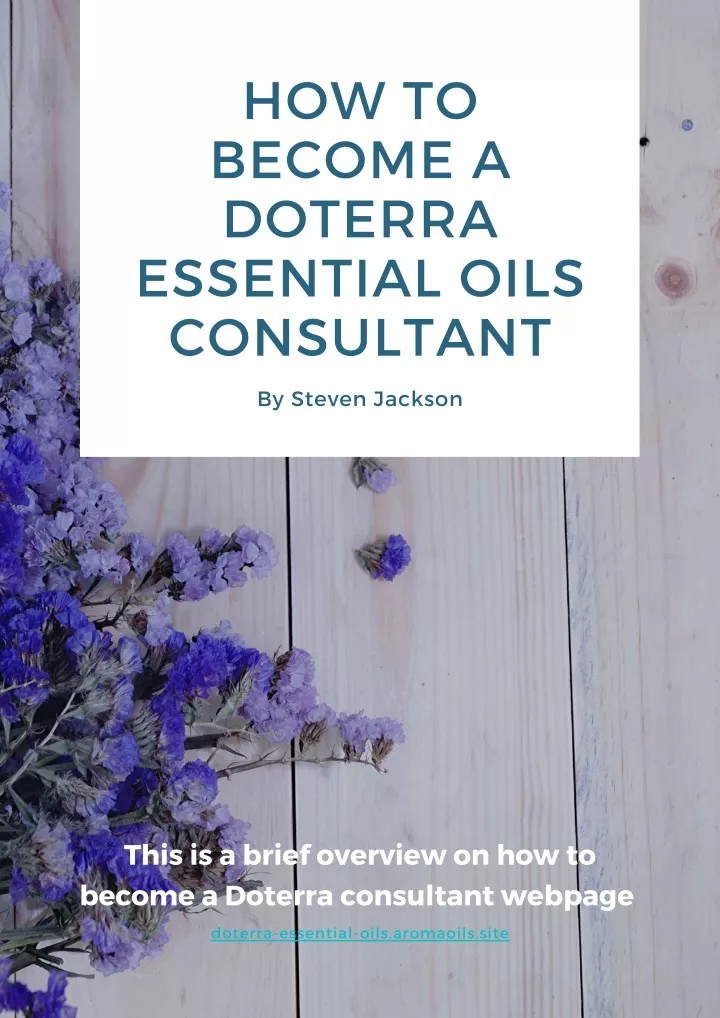 how to become a doterra essential oils consultant