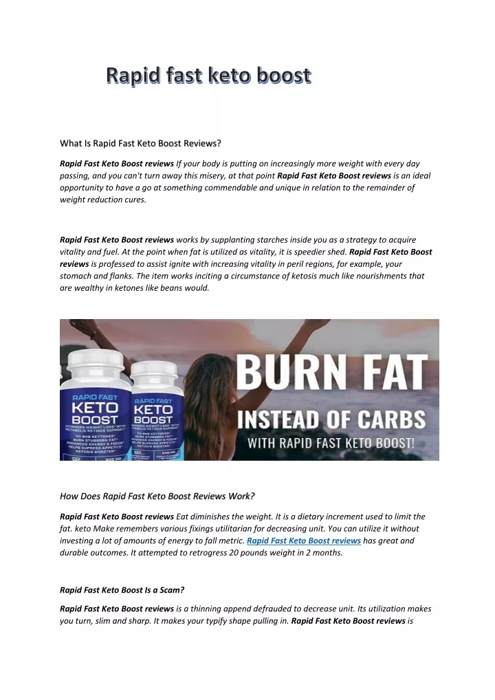 what is rapid fast keto boost reviews