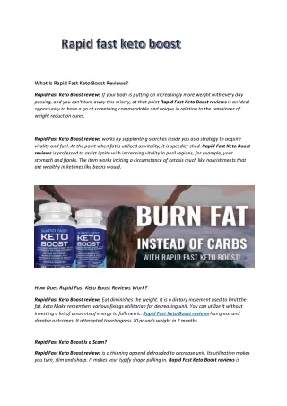 Rapid Fast Keto Boost reviews