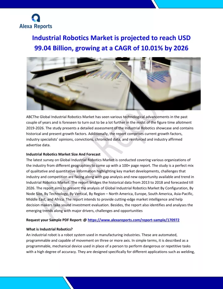 industrial robotics market is projected to reach