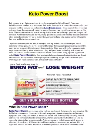 The Secrets To Keto Power Boost