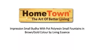 Impression Small Budha With Pot Polyresin Small Fountains in Brown/Gold Colour by Living Essence