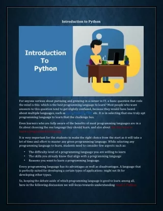 Introduction to python