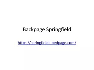 Backpage springfield