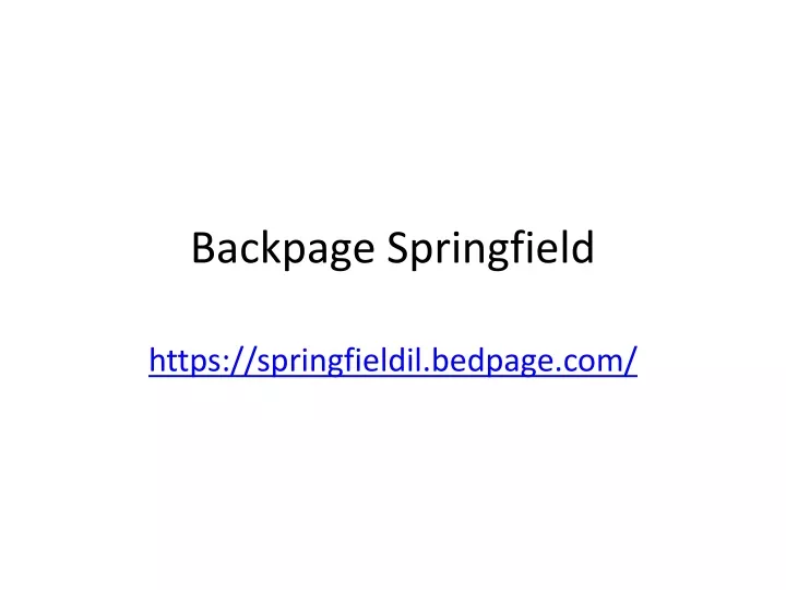 backpage springfield