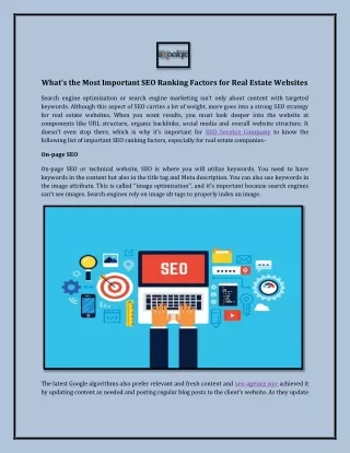 What’s the Most Important SEO Ranking Factors for Real Estate Websites