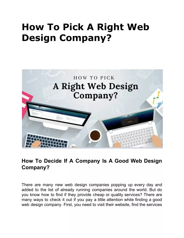 how to pick a right web design company