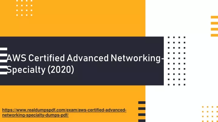 aws certified advanced networking specialty 2020