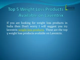 Top 5 Weight Loss Products Available on Laventrix