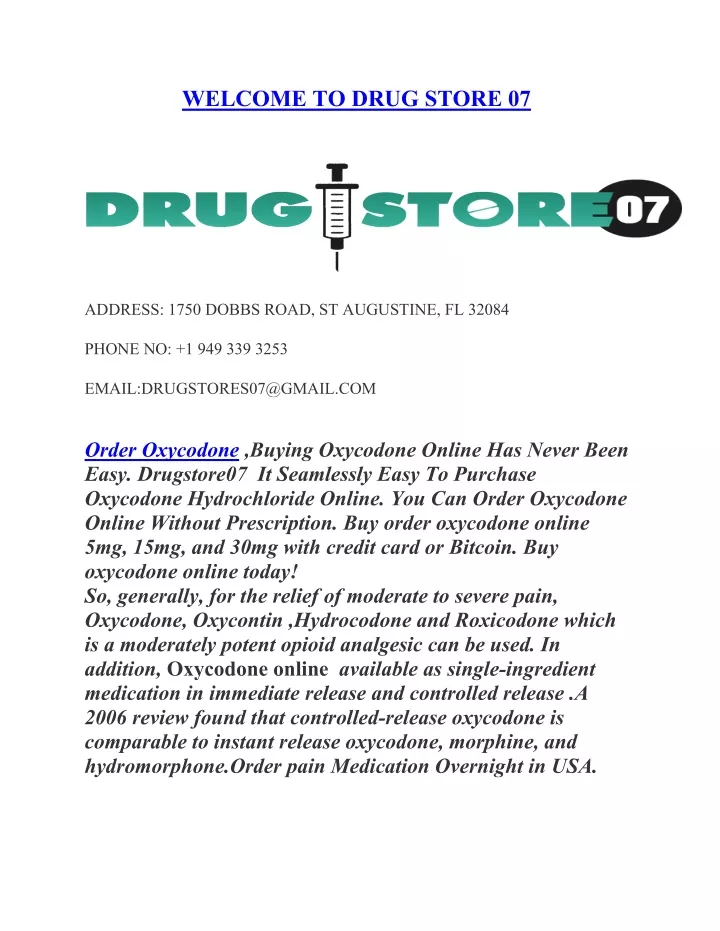 welcome to drug store 07