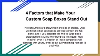 4 Factors that Make Your Custom Soap Boxes Stand Out