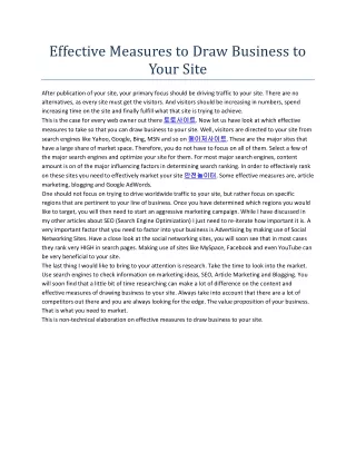 effective measures to draw business to your site