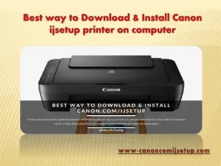 Best way to Download & Install Canon ijsetup printer on computer
