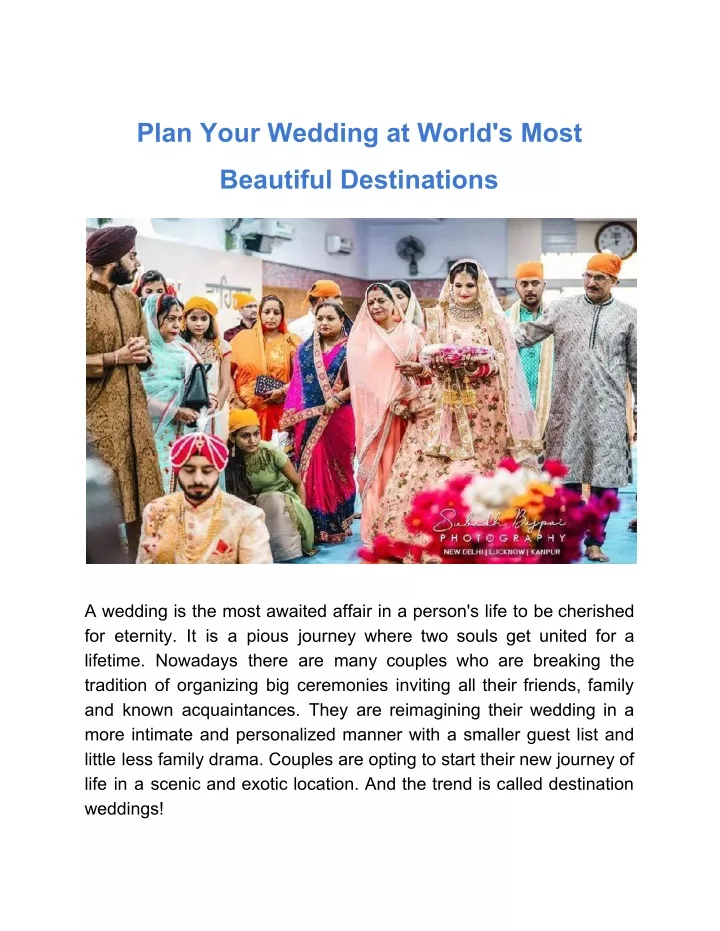 plan your wedding at world s most