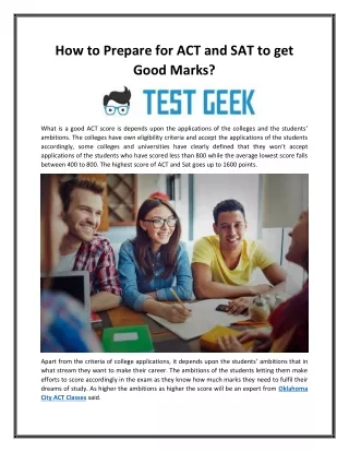 How To Prepare for ACT and SAT to get Good Marks