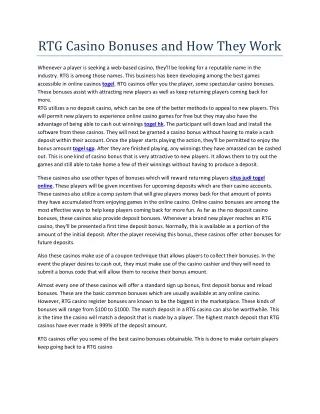 rtg casino bonuses and how they work
