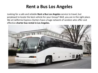 Best Charter Bus Service in Los Angeles
