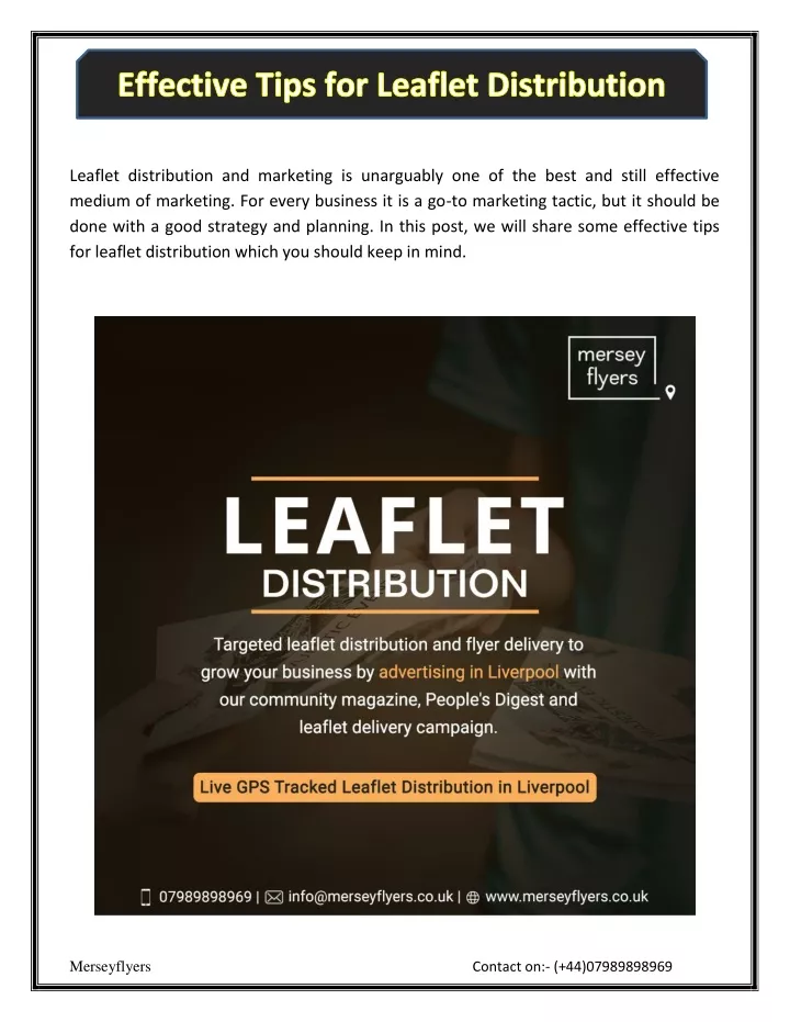 leaflet distribution and marketing is unarguably