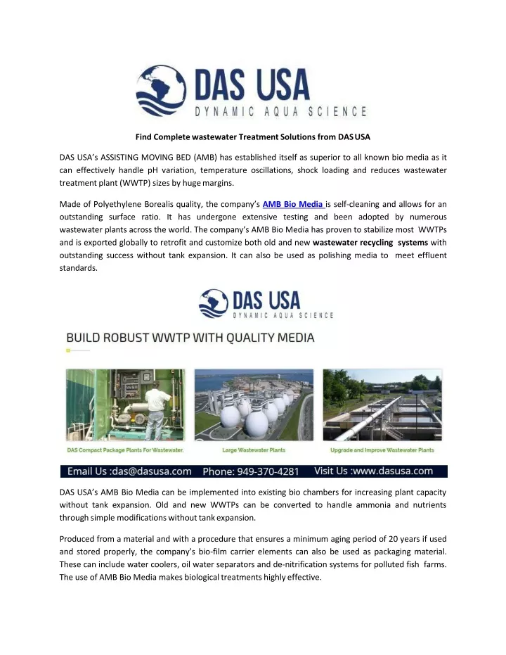 find complete wastewater treatment solutions from