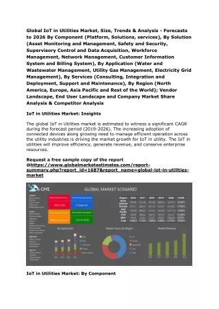 Global IoT in Utilities Market, Size, Trends & Analysis - Forecasts to 2026